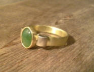 Jade and Gold Fashion Ring