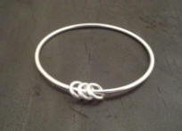 Sterling Bangle Bracelete with Loose Rings