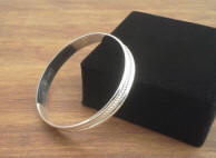 Wide Silver Bangle Bracelet