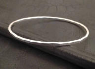 Hammered Silver Bangle Bracelete